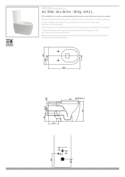 Sanitari monoblocco con cassetta Moon