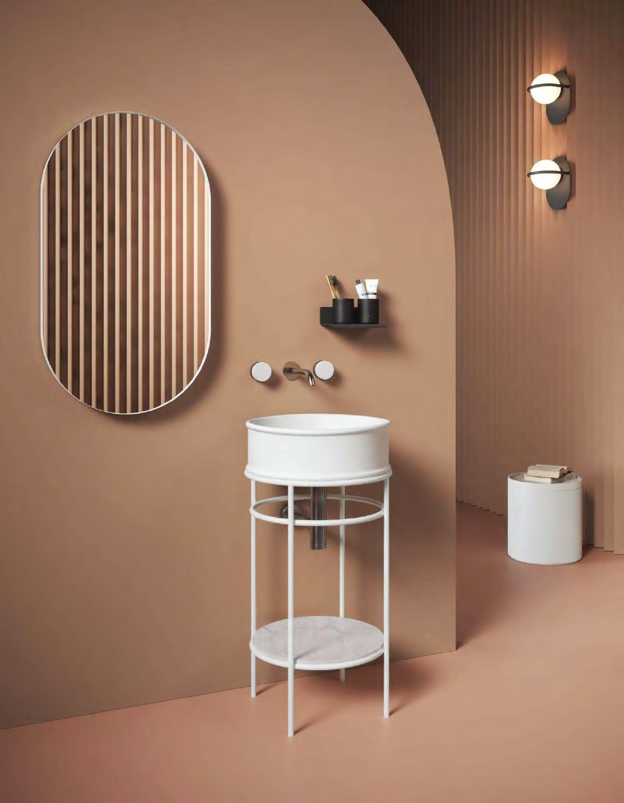 Specchio da bagno ovale 50x90 cm con cornice Look Ring