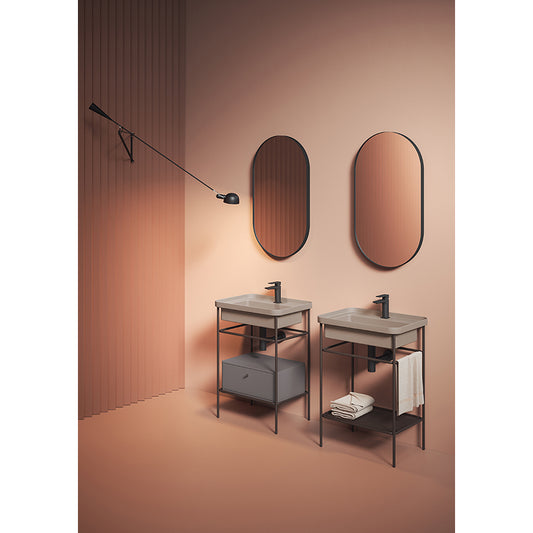 Miroir de salle de bain ovale 50x90 cm avec cadre Look Ring