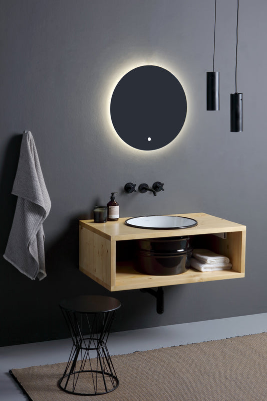 MIROIR ROND RÉTROÉCLAIRÉ 