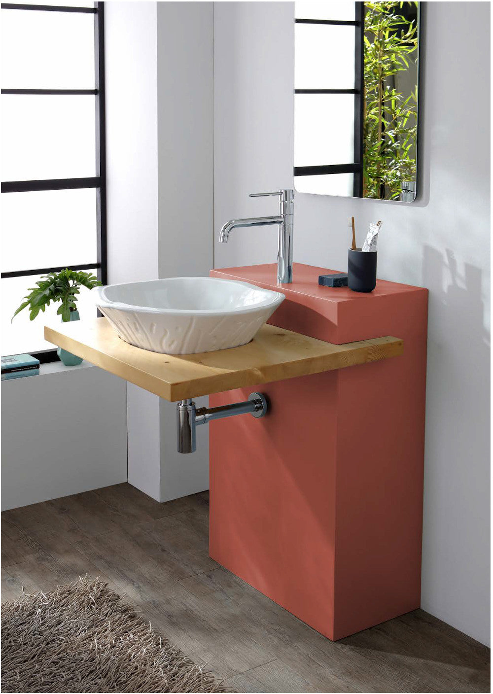 ARMOIRE EN BOIS AVEC ÉTAGÈRE ÉGOUTTANTE