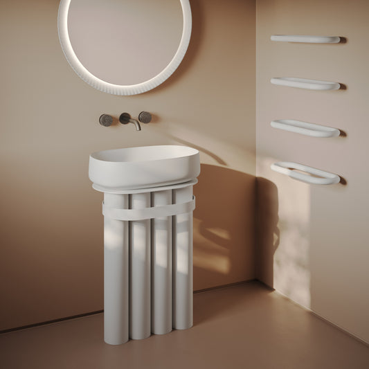 Structure de lavabo ovale avec 4 tubes métalliques Church