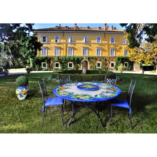 Tavolo in pietra lavica tondo Frutta Rosy