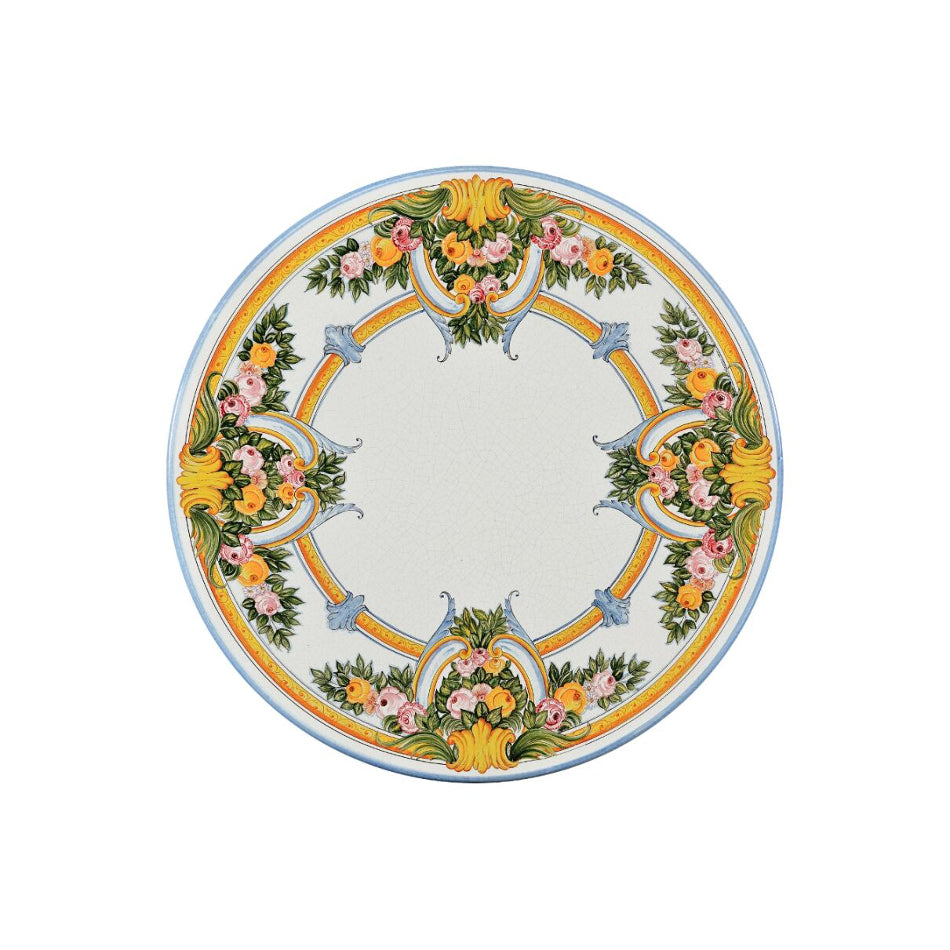 Tavolo in pietra lavica tondo Rose Antiche