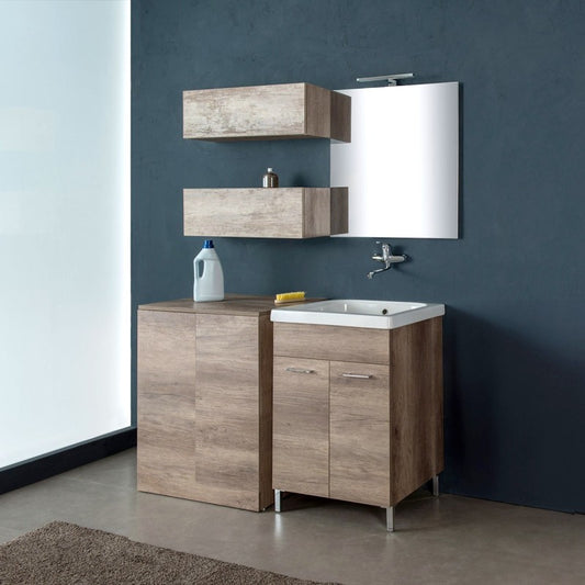 Composizione Lavanderia cm 130 Unika con mobile portalavatrice