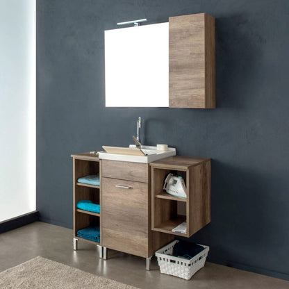 Composizione bagno/lavanderia Unika per lavatoio in ceramica Onda
