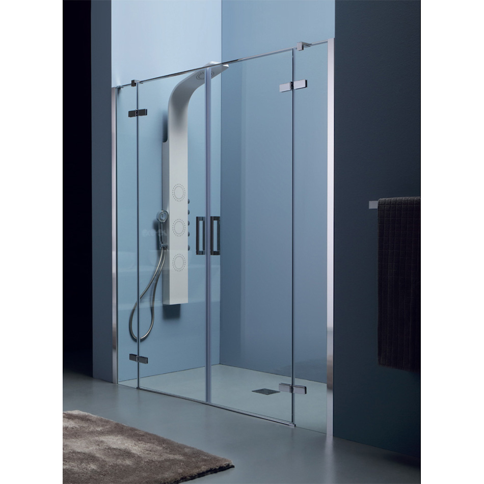 Cabine de douche en niche cm 140x200 avec double porte battante 8MILL INFINITY