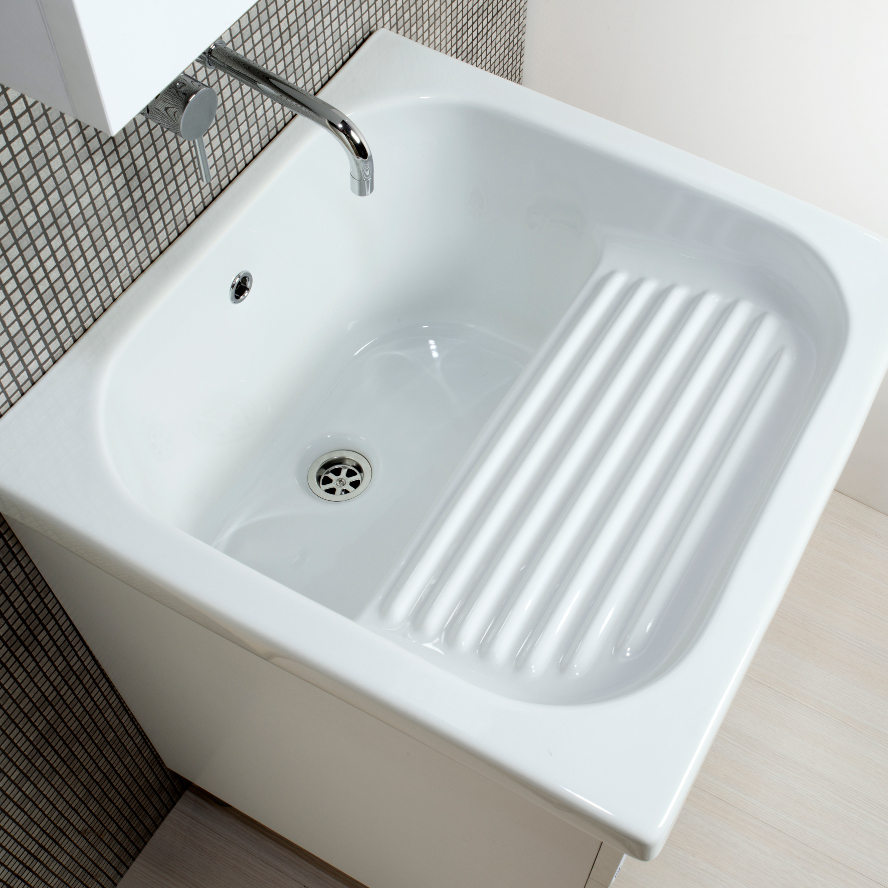 Meuble lavoir blanc Sirena + céramique Corallo