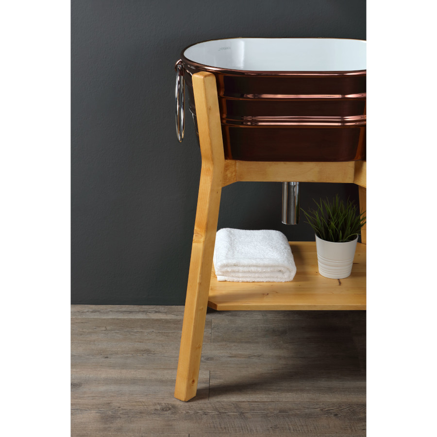 Structure porte-lavabo haute en bois Tinozza
