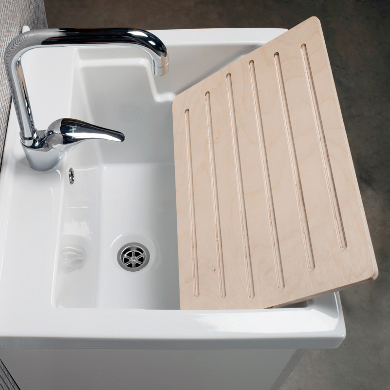 Meuble lavoir blanc Sirena + céramique 60x50 Onda