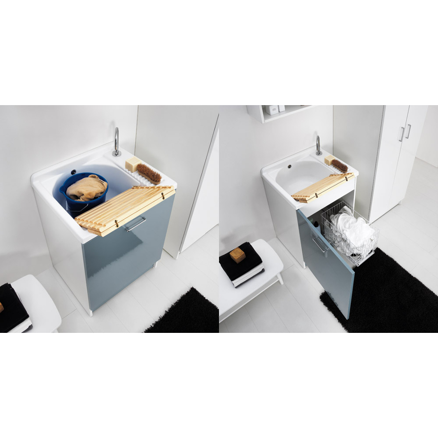 Lavoir d'intérieur avec panier à linge 65x55xH89 Active Wash Statique